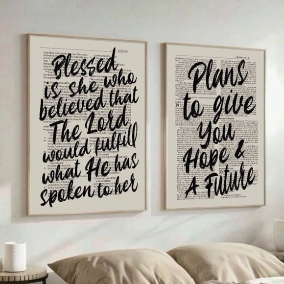 2 Piece Bible Verse Wall Art Canvas, Hope and a Future, Blessed is She - Picture 5 of 6